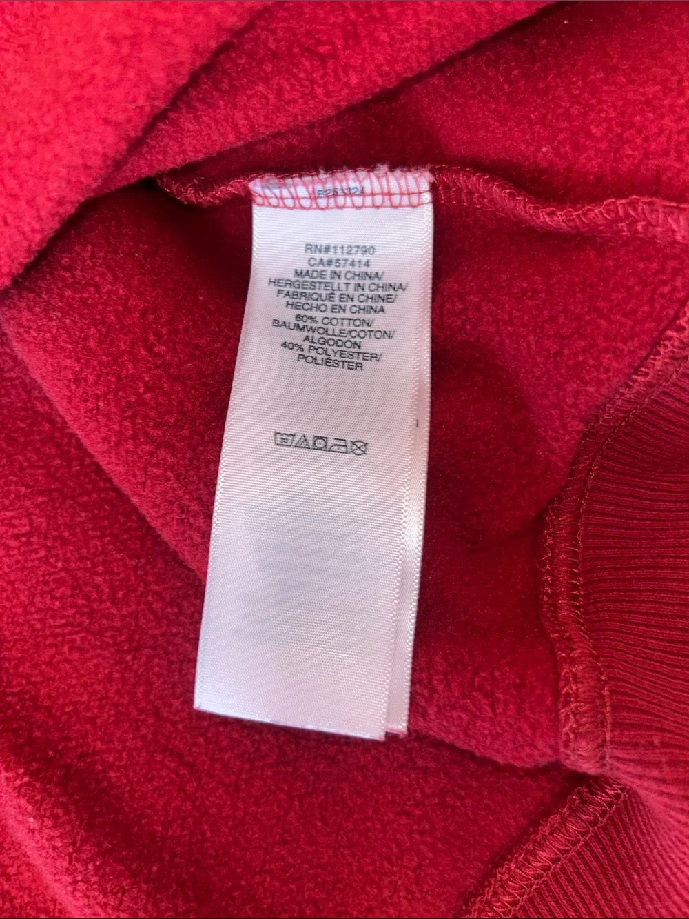 True Religion Red Crewneck Sweatshirt with Black Horseshoe Logo